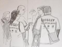 Активисты в Замоскворецком суде.