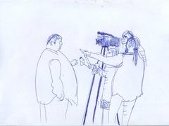 Предствитель застройщика дает интервью.